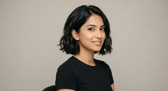 Chin-length bob haircut for a heart face