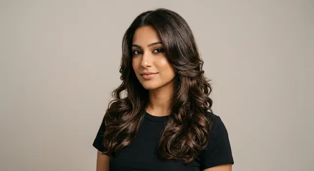 Long layered waves haircut for a diamond face