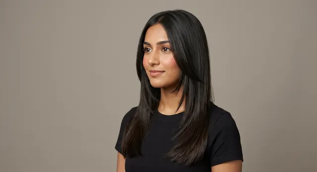Long layers from the chin haircut for a heart face