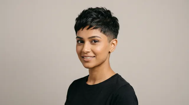 Pixie cut haircut for an oval face