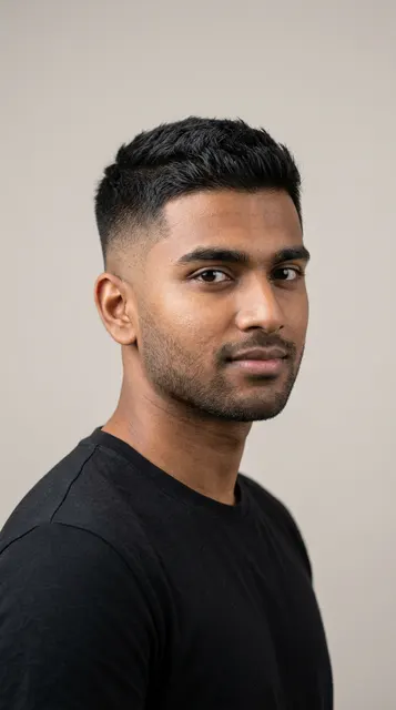 Crew cut haircut for a square face