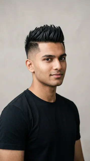 Faux hawk haircut for a round face