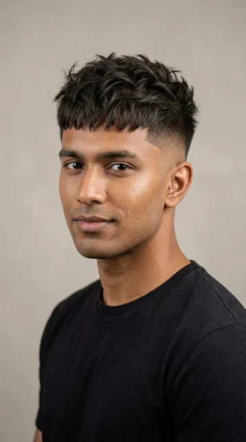 Messy textured crop haircut for a square face