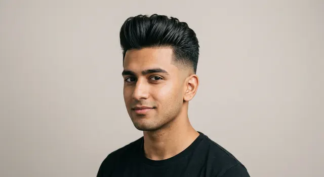 Pompadour haircut for a triangle face