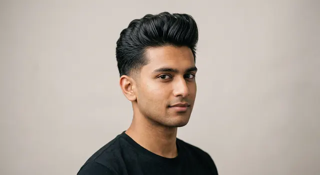 Quiff haircut for a triangle face