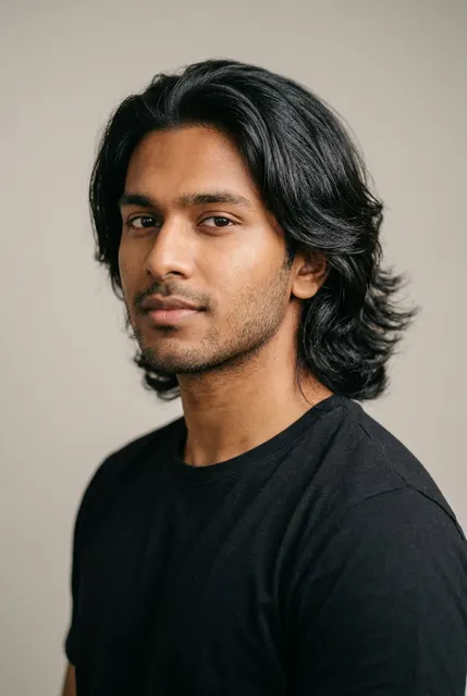 Shoulder-length flow haircut for an oval face