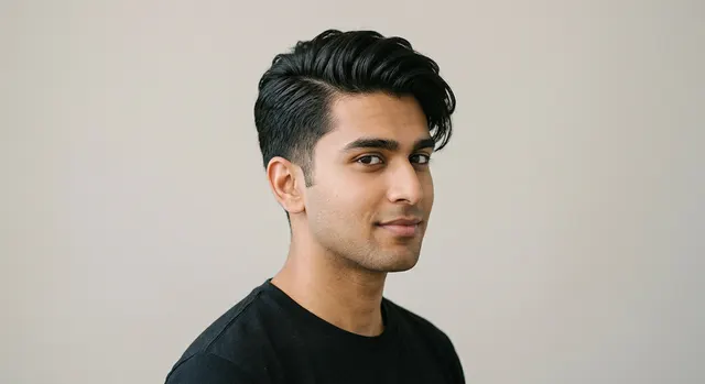 Side-swept longer top haircut for a heart face