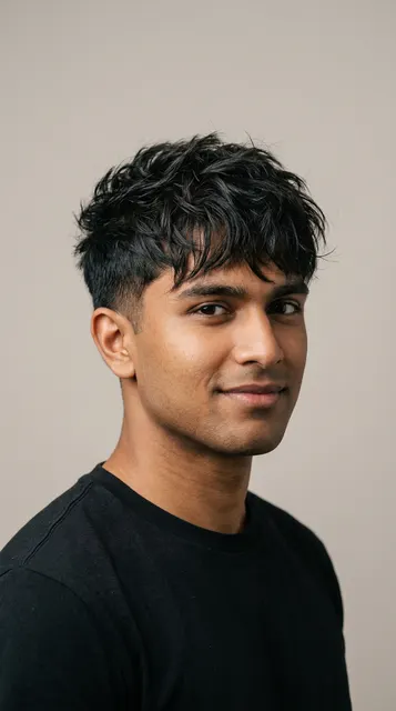 Textured fringe haircut for a diamond face