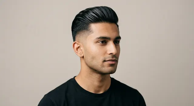 Undercut with slick back haircut for a square face